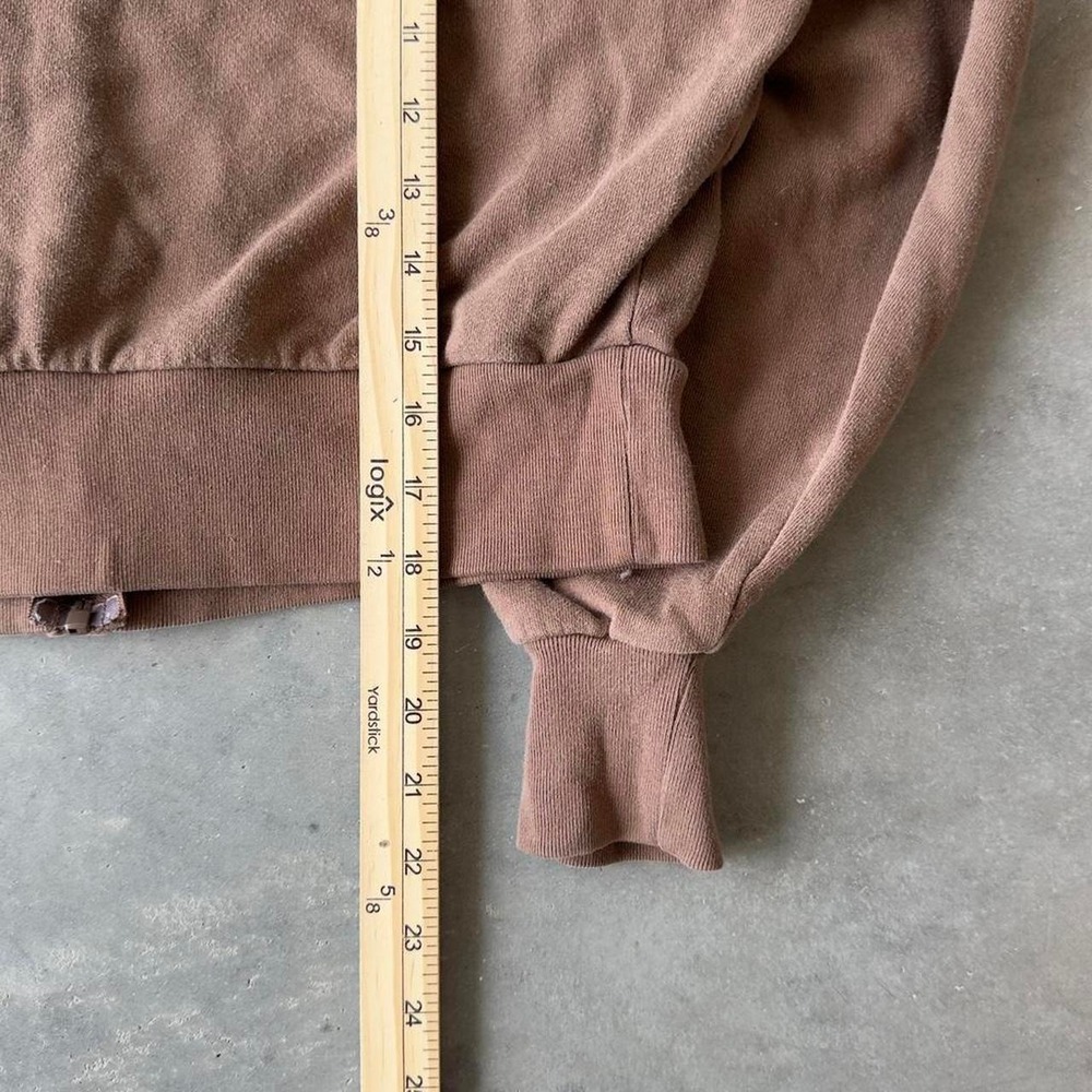 Vintage women's brown gap cropped blank zip up hoodie - Picture 5 of 6